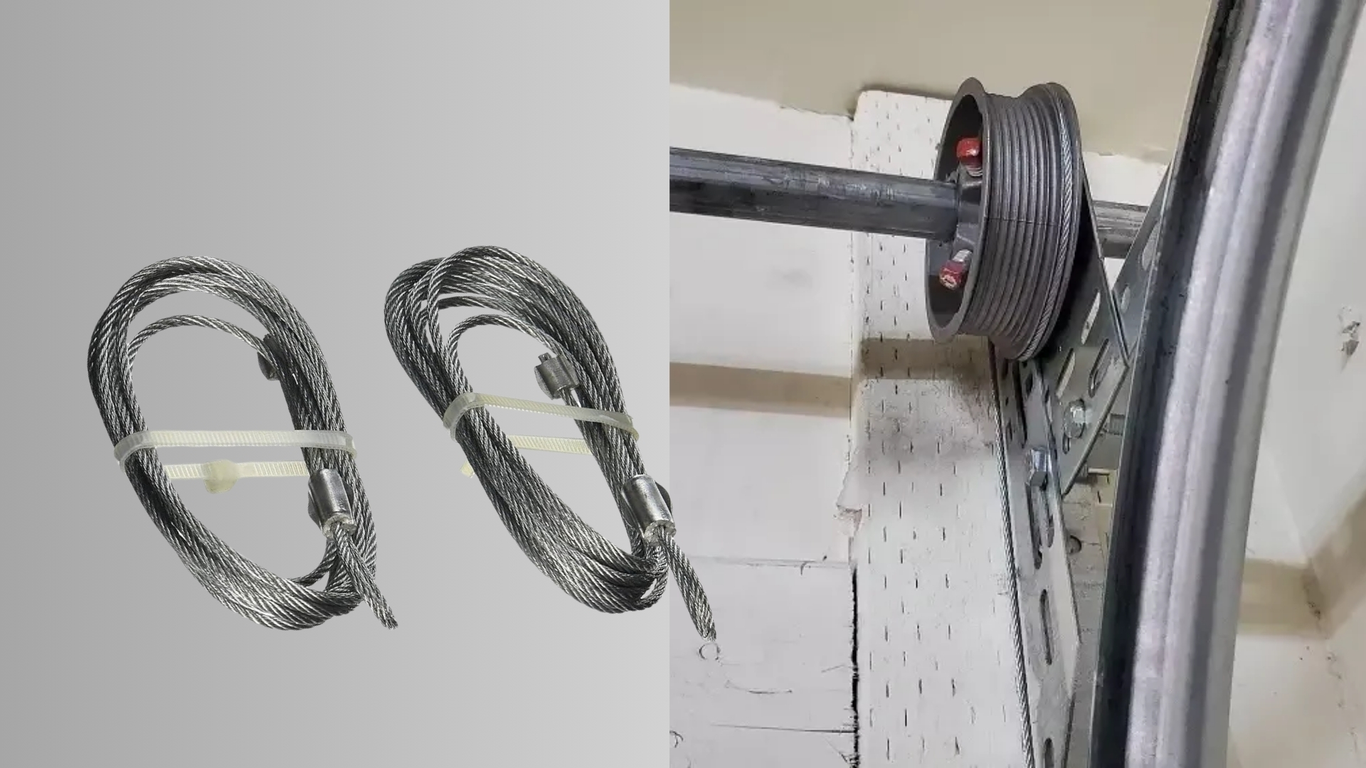 Two types of garage door cables