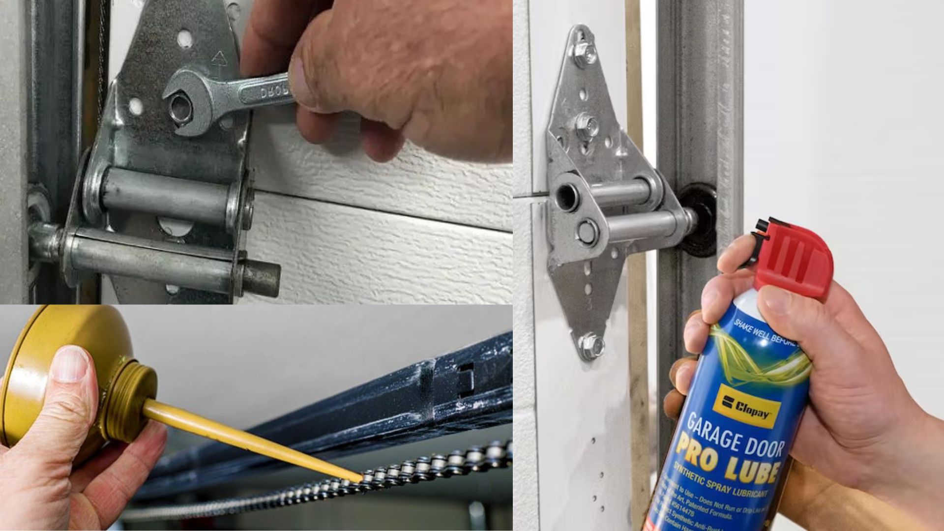 A man performing easy DIY garage door repair tasks