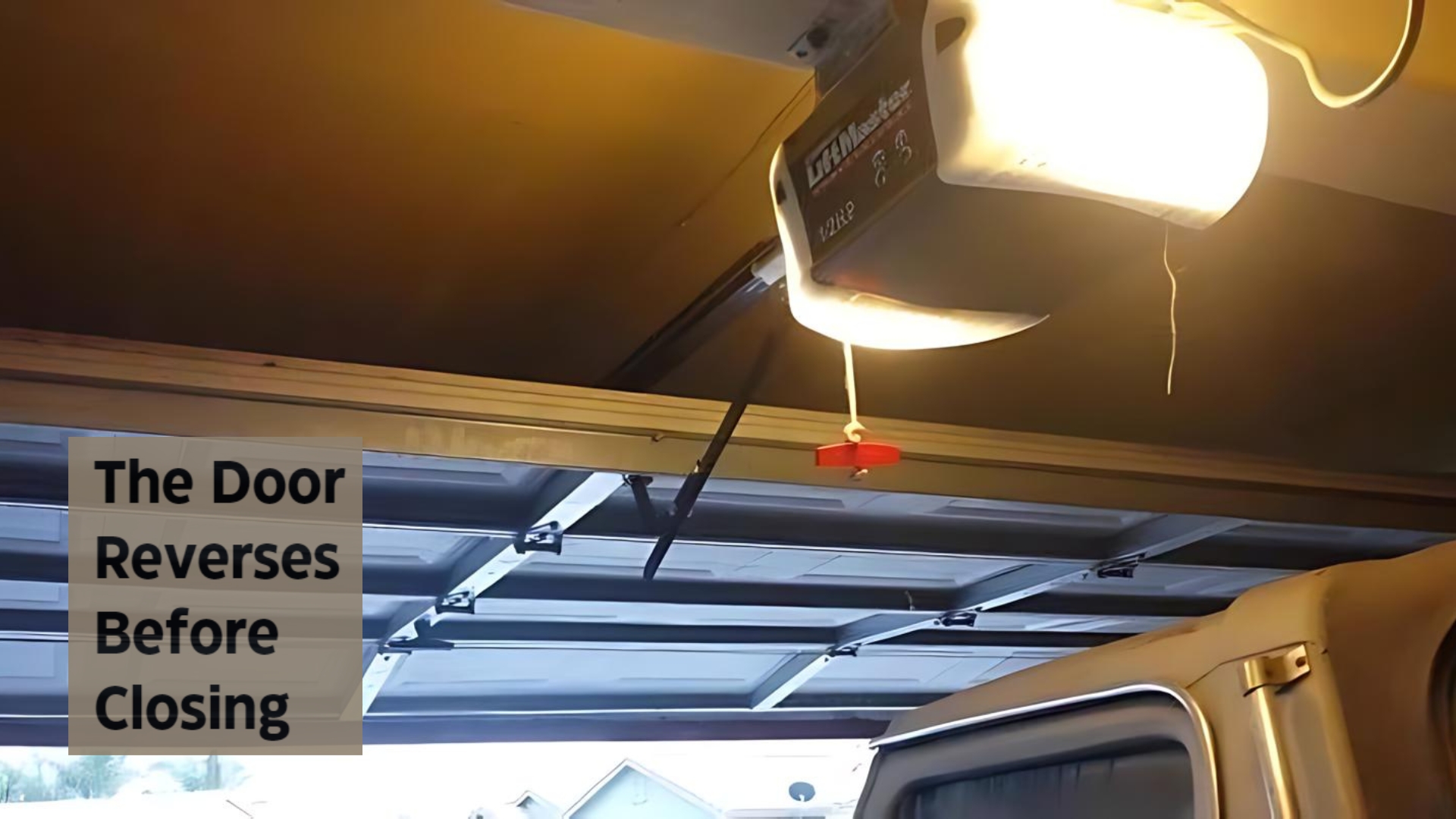 A LiftMaster garage door opener reverses before closing