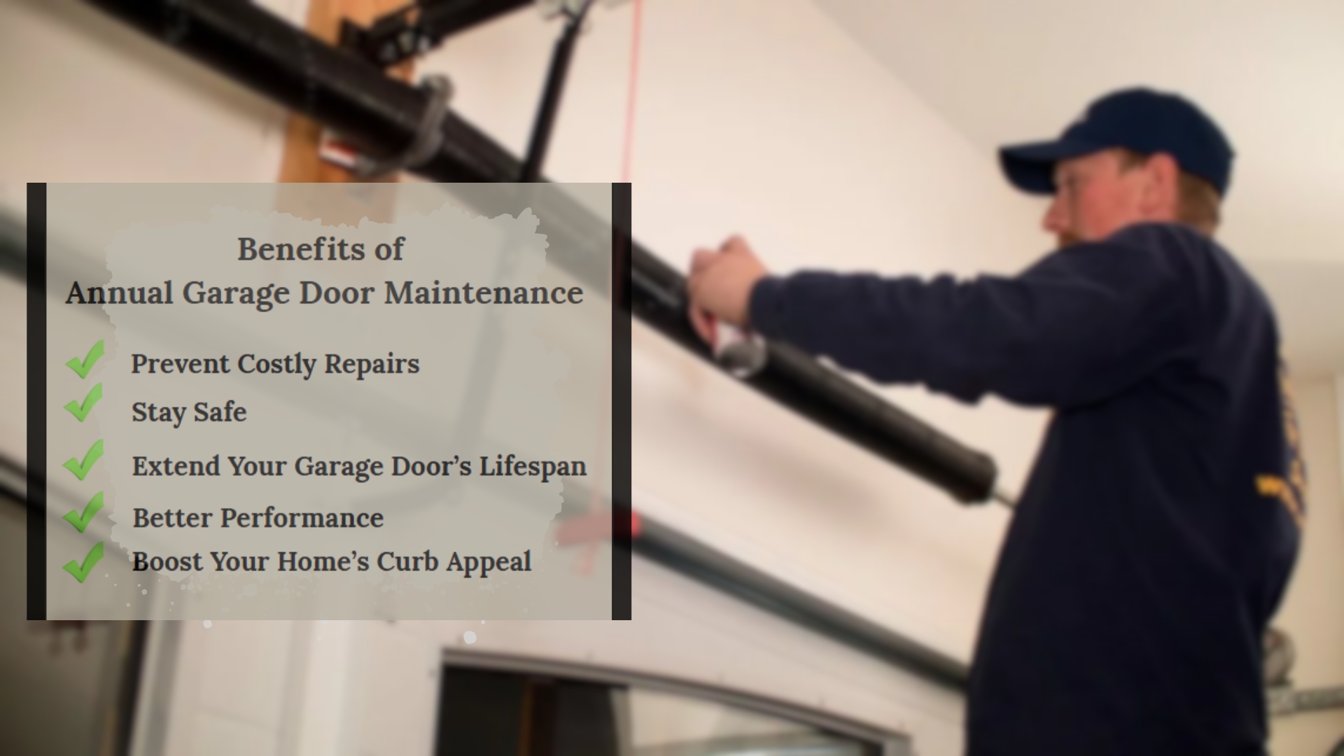 Homeowners can enjoy a list of benefits by scheduling annual garage door maintenance.